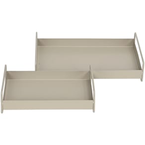 Tablett rechteckig Noname, 2 Stück, braun/grau, 26x17x7cm und 33x