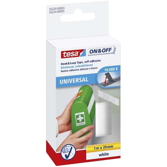 Product Image for Dobbeltklæbende tape tesa 20 mm x 1 m, hvid 1 mm, 6 ruller 6rl
