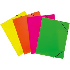 Gummizugmappe HERMA, PP, A4, neon, sortiert