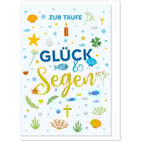 Taufkarte KOMMA³ Metalliceffekt, Taufe