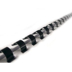 Indbindingsrygge Fellowes plast 19 mm, 21 ringe, sort, 100 stk