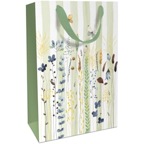 Geschenktragetasche BRAUN+COMPANY Blumenwiese, grün