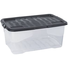 Ablagebox STRATA XW202, transparent/schwarz, 42 Liter