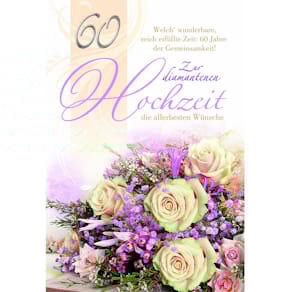 Prägekarte Noname Diamanthochzeit, Blumenstrauß