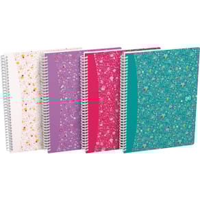 Spiraalschrift Oxford Floral hardcover, ft B5, 60 vel, gelijnd