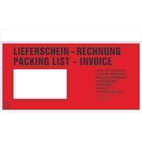 Begleitpapiertasche RNK DL, weiß/rot