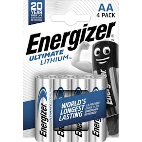 Batterijen Energizer Lithium AA, blister van 4 stuks
