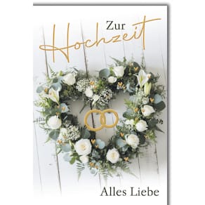 Hochzeitskarte, geprägt, bunt