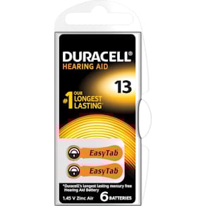 Hoortoestelbatterijen Duracell DA13 Easytab, blister van 6 stuks