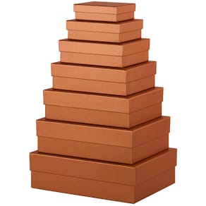 Geschenkkarton RÖSSLER Boxline, kupfer metallic, rechteckig, 7-te