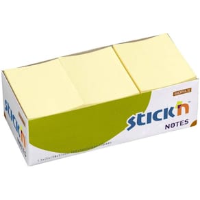 Notessedler BNT Stick'n gul 38x50 mm, 12 blokke