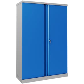 Flügeltürenschrank Phoenix Safe SCL1491GBK, 3 Fachböden grau/blau