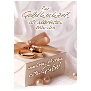 Glückwunschkarte KOMMA³ Goldene Hochzeit, inkl. Umschlag