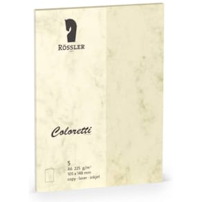 Briefkarte Rössler Coloretti A6 HD, 5 St., chamois marmora