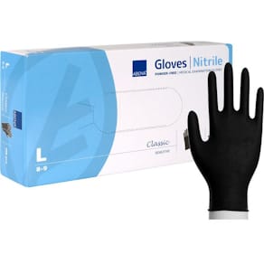 Nitrilhandske puderfri svart L 100/fp