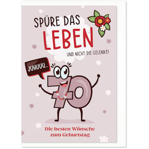 Humorkarte KOMMA³, Geburtstag Zahl 70