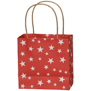 Geschenktragetasche Noname Sterne, rot/weiß, 160 x 80 x 160 mm