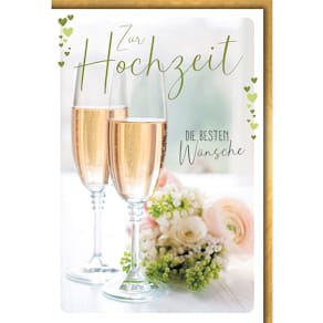 Vermählungskarte, bunt, mit Briefumschlag