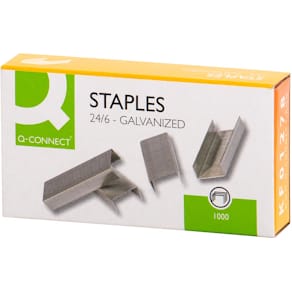 Nietjes Q-CONNECT 24-6, verzinkt, doosje van 1000 stuks