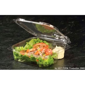 Plastbakke m/hængslet låg, PET 160x175x50 mm, 220 stk