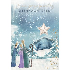 Weihnachtskarte Noname, geprägt, bunt, mit Umschlag
