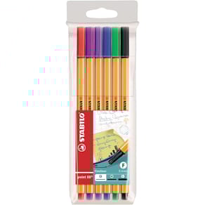Fineliner STABILO point 88, etui van 6 stuks, geassorteerde kleur