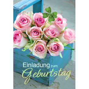 Einladungskarten KOMMA³ Geburtstag, 5 Stück inkl. Umschläge