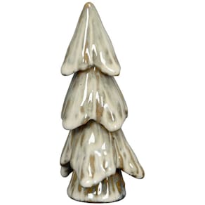 Dekofigur Baum, Porzellan, creme, 7 x 14 cm