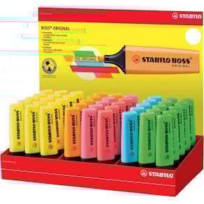 Textmarker STABILO BOSS ORIGINAL Display, sortiert, 45 St.