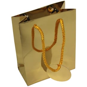 Geschenktragetasche Uni Lack, gold