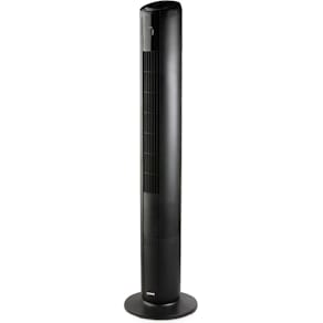 Kolomventilator Domo, met sfeerlicht, hoogte 110 cm, zwart