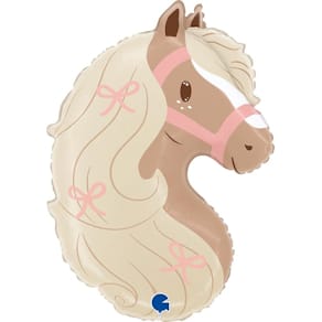 Folienballon Grabo Boho Ponykopf, 81 cm