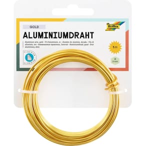 Basteldraht Folia, Alu, gold, 2 mm x 5 m