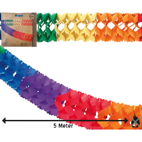 Girlande TIB, Papier, bunt, 5 m x 14 cm