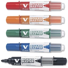 Whiteboardmarker Pilot V-Board Master S 1-3 mm rund, ass., 5 stk