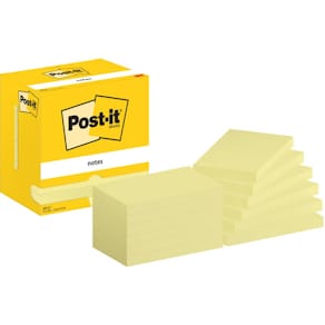 Haftnotizblock Post-it, 12 x 100 Blatt, gelb