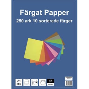 Kopieringspapper 10 färger A4, 80g, 250 ark