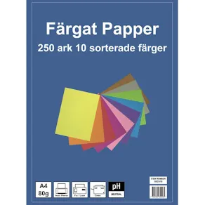 Kopieringspapper 10 färger A4, 80g, 250 ark