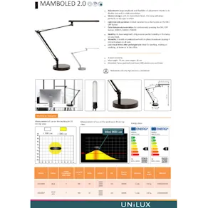 Lampa UNILUX Mamboled 2.0 LED grå