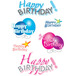 Schmucketiketten HERMA Happy Birthday, sortiert, 3 Blätter