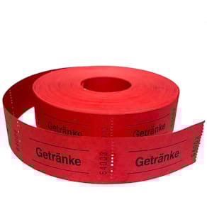 Gutscheinrolle WOLF & APPENZELLER Getränke 601054, rot, 1000 Abr.