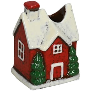 Kerzenhalter Noname Haus, rot-weiß, 8 x 6 x 10 cm