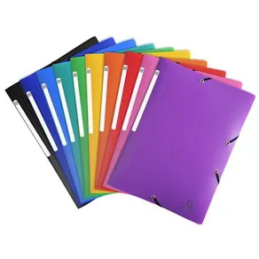 Gummibandsmapp 3-klaff A4 PP sorterade