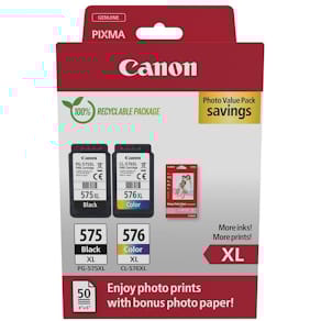 Inktcartridges Canon Photo Value Pack PG-575XL + CL-576XL, 300–  