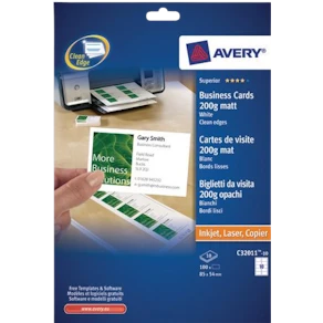 Visitkort AVERY matt, 200g, 85x54mm