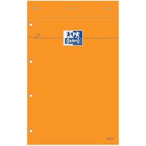 Schrijfblok Oxford Orange Pads, ft A4+, gelijnd, 160 bladzijden