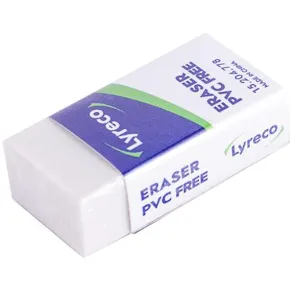 Radergummi LYRECO 42x20x12mm vit