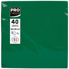 Servett PRONAPPE 38x38cm m.grön 40/fp