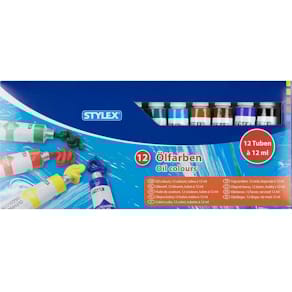 Ölfarben-Set STYLEX, 12 Farben, je 12 ml, sortiert
