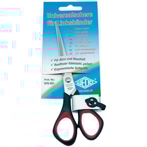 Schere WEDO Universalschere für Linkshänder, 16 cm, rot/schwarz